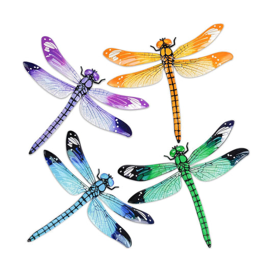 Large Metal Dragonfly Wall Decor / Large Dragonfly / 11.7 x 13.9 / Set of 4