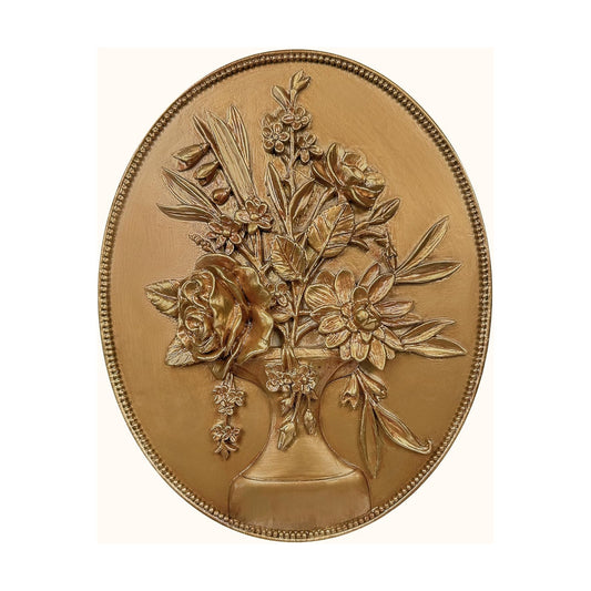Vintage Wall Decor / Flower Wall Sculpture / Gold
