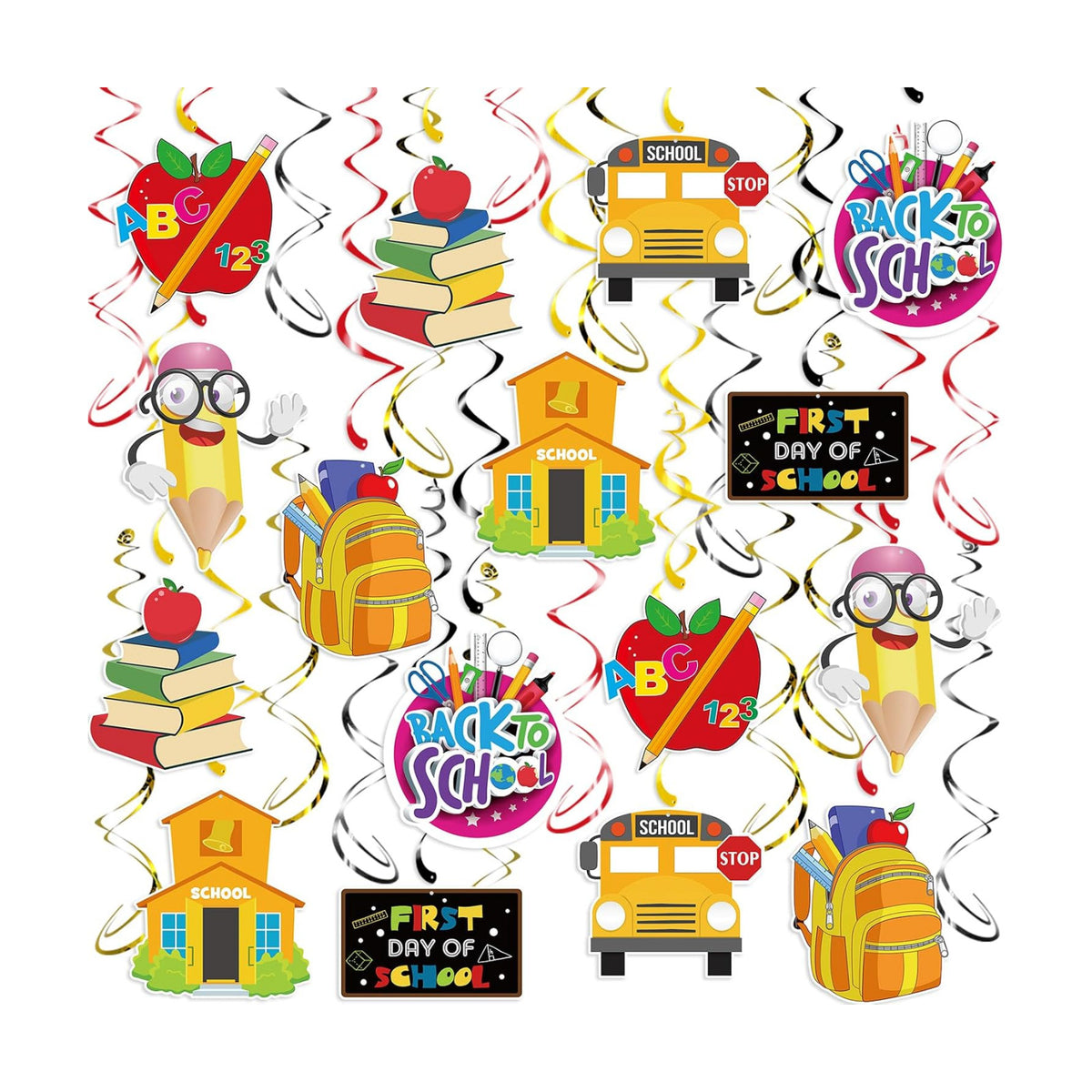 Back to School Hanging Swirls, 46 Pcs
