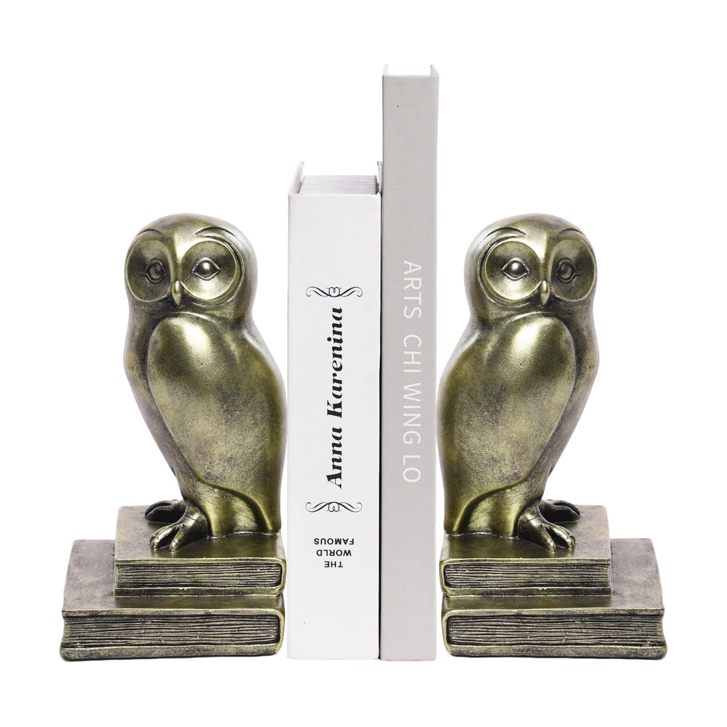 Vintage Owl Bookends / Gold