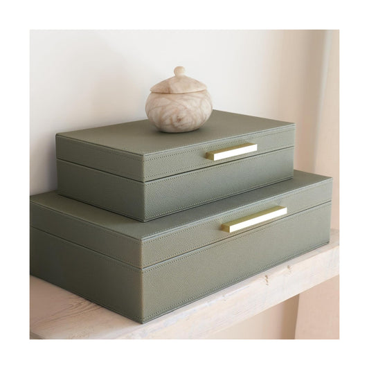 Decorative Storage Boxes / Sage / Set of 2
