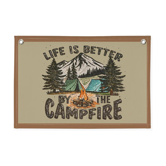Camp Flag Banner for Summer Camp Decor / Life Is Better By The Campfire