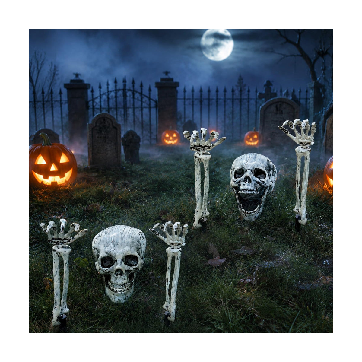 2 Pack Realistic Halloween Skeleton Stakes Decorations Outdoor for Yard