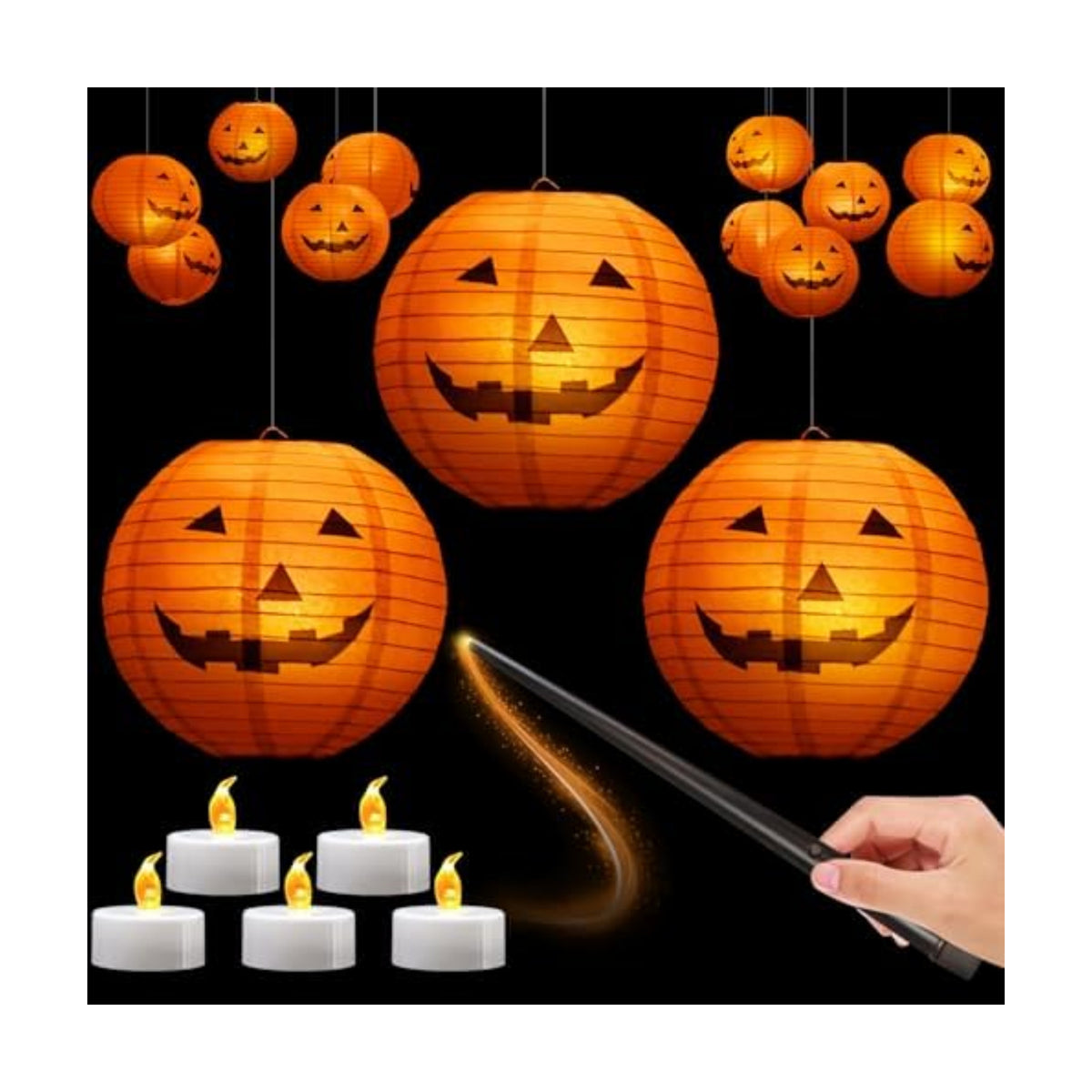 12pcs 10in Floating Jack-O-Lanterns