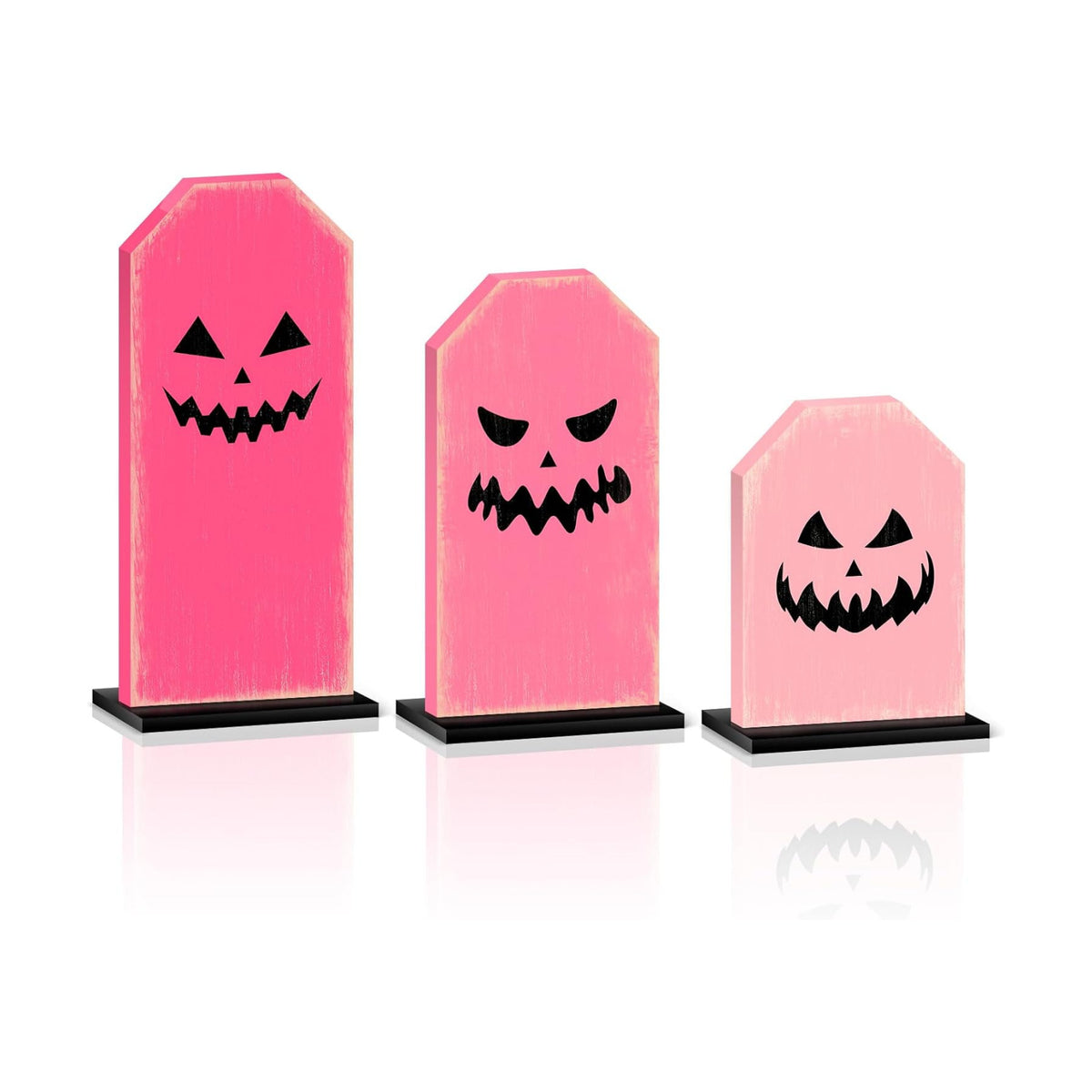 Britimes Halloween Ghost Tray Decor Sign, 3 Pack, Wooden, Table Signs