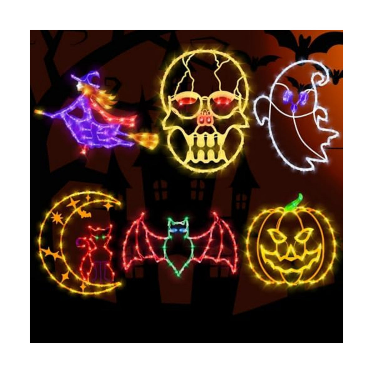 TRWYMZ Halloween Decorations - 16" Halloween Window Silhouette Lights
