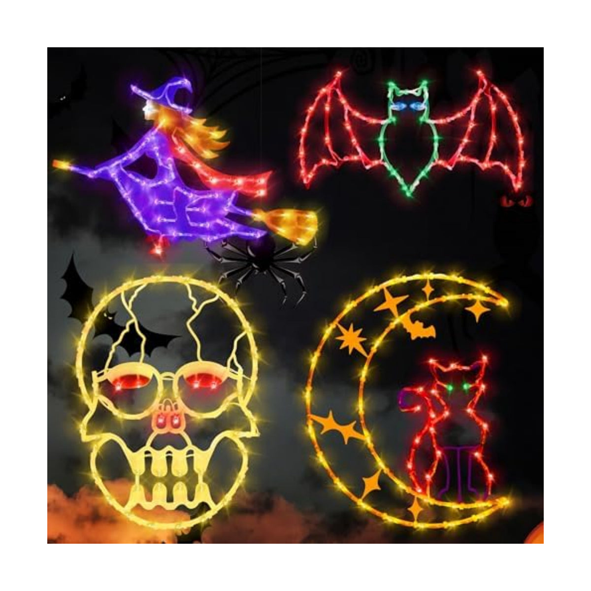 TRWYMZ Halloween Decorations - 16" Halloween Window Silhouette Lights