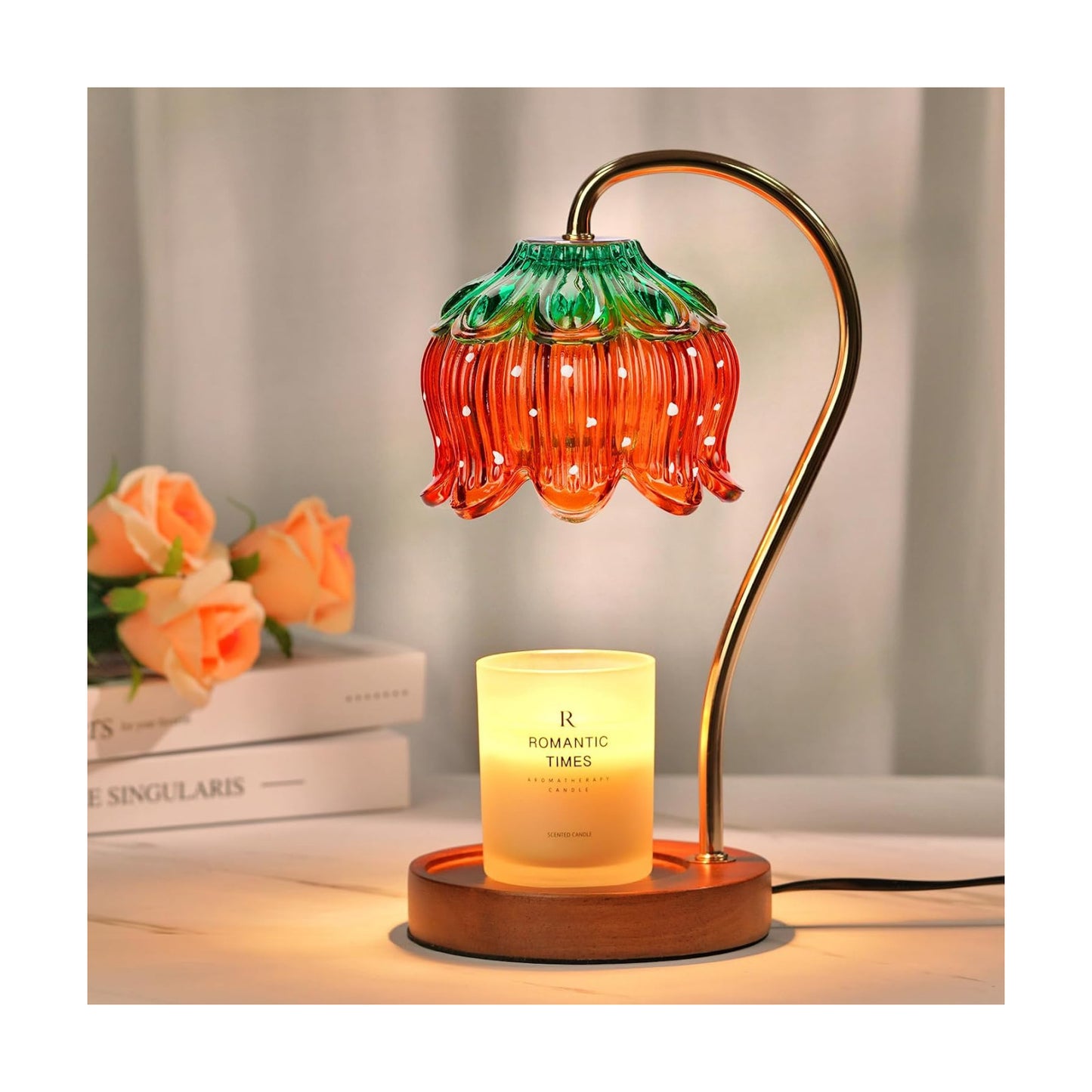 Funistree Flower Candle Warmer Lamp with Timer, Dimmable Candle Lamp Warmer, Christmas Birthday Gifts for Women Mom