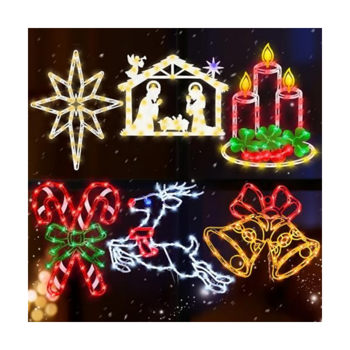 TRWYMZ 16" Christmas Window Silhouette Lights Decorations
