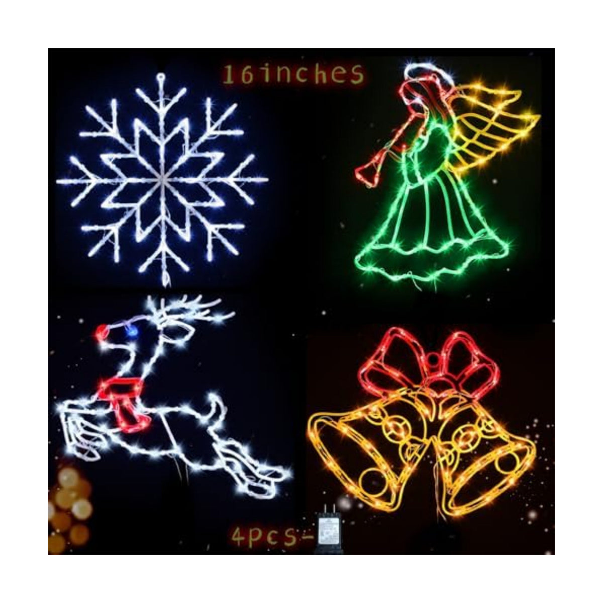 TRWYMZ Christmas Decorations - 16" Christmas Window Silhouette Lights