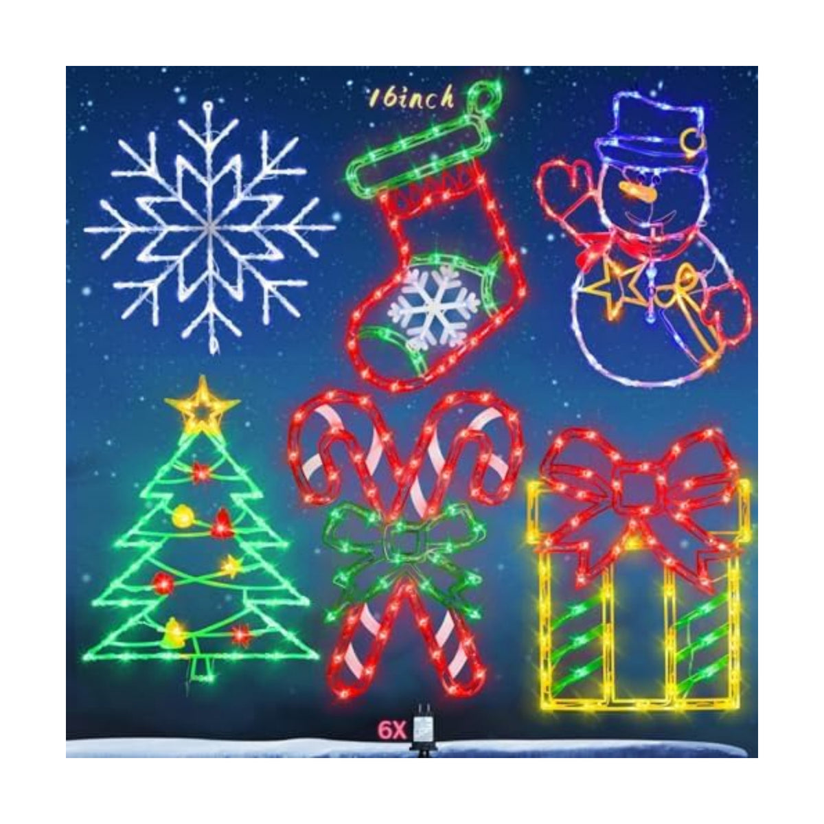 TRWYMZ Christmas Decorations - 16" Christmas Window Silhouette Lights