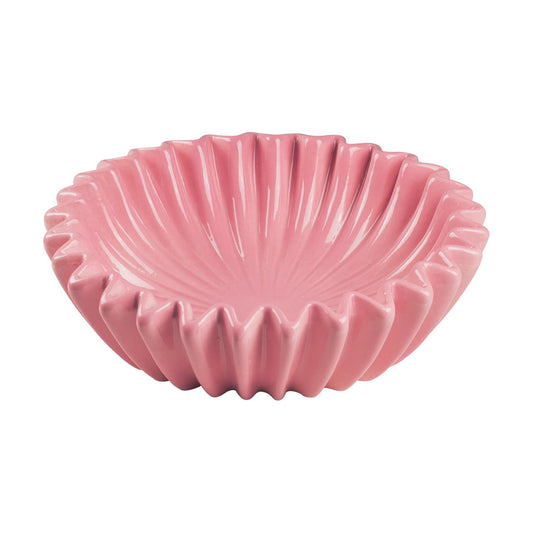 Large Ceramic Fruit Bowl Decorative Bowl / 9.5 Inches / Pink