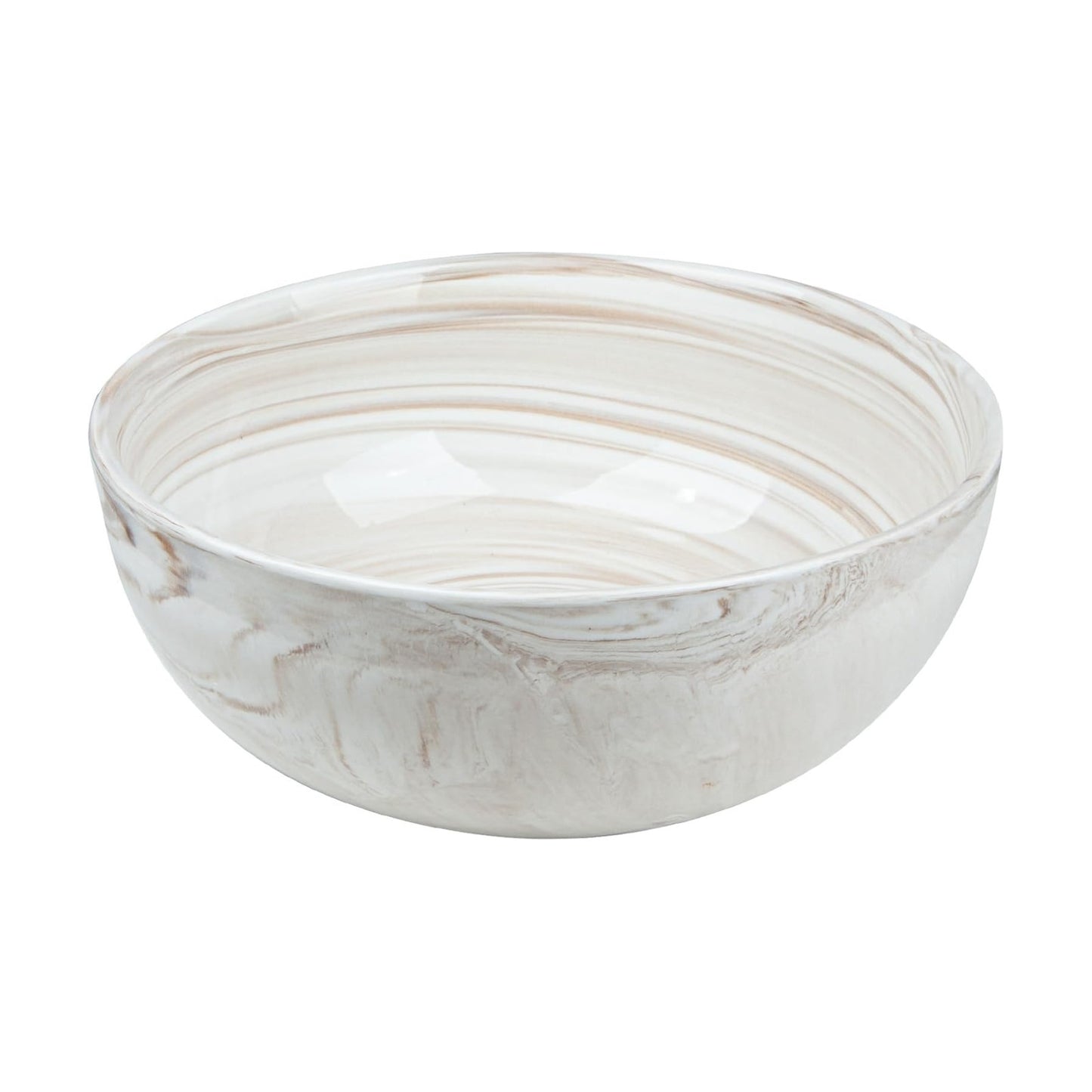 Marble-patterned Ceramic Bowl / 9.5 Inches / Brown