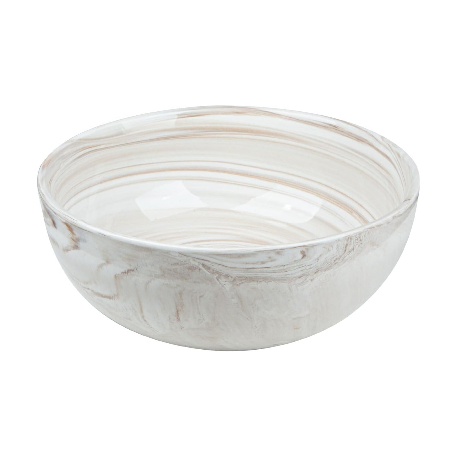 Marble-patterned Ceramic Bowl / 9.5 Inches / Brown