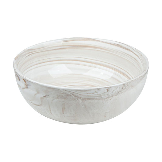 Marble-patterned Ceramic Bowl / 9.5 Inches / Brown