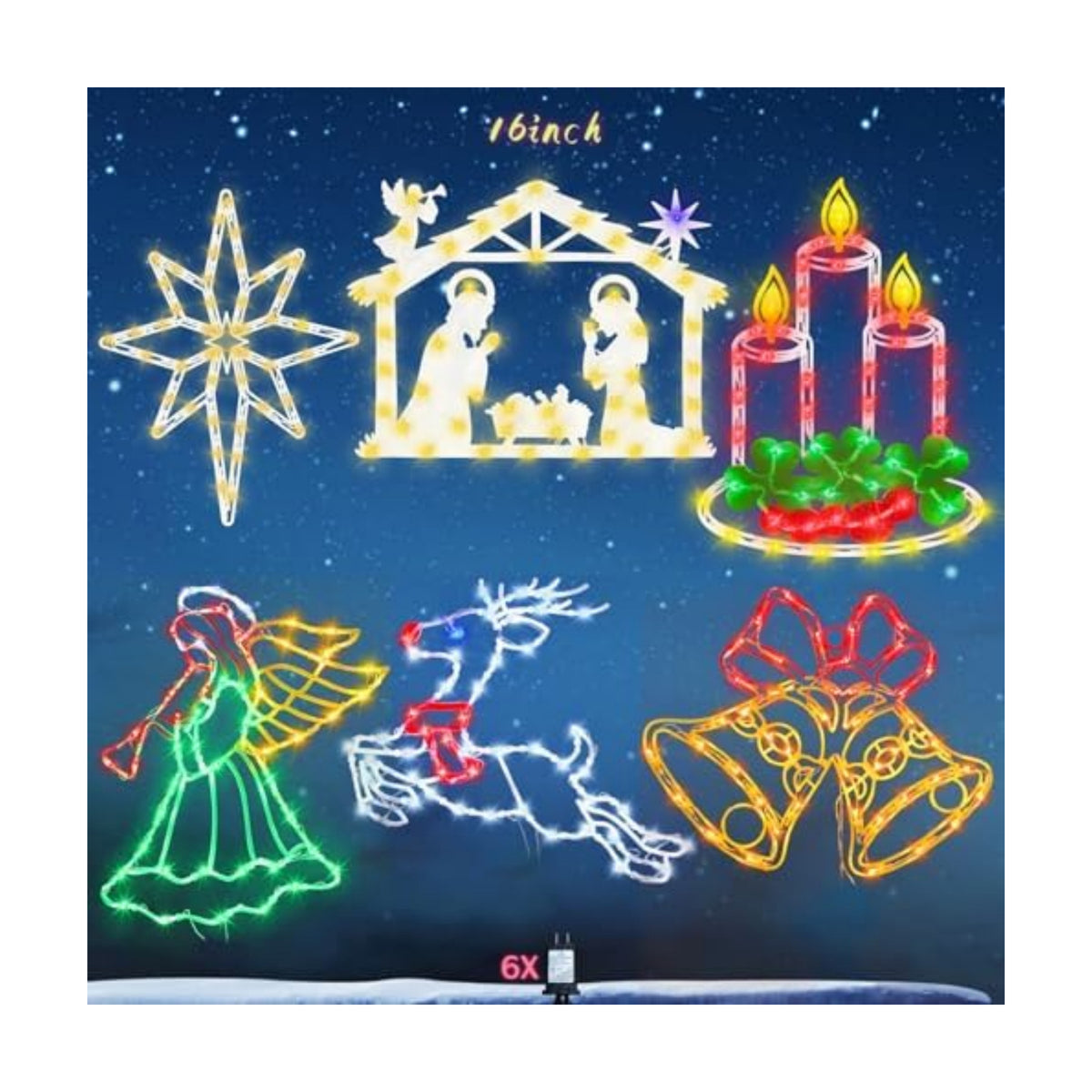 TRWYMZ Christmas Decorations - 16" Christmas Window Silhouette Lights