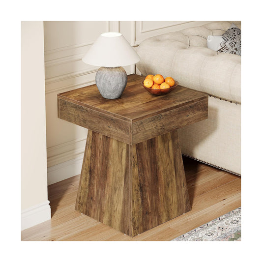 Rustic Square Side Table / Brown