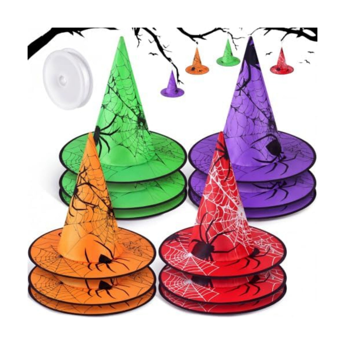 Suhine 12 Pcs Halloween Witch Hat Decor