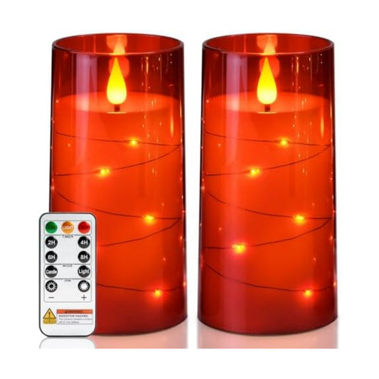 Homemory 3"x6" Flameless Candles, Flickering LED Pillar Candles with Remote
