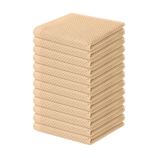 Homaxy 100% Cotton Waffle Weave Kitchen Dish Cloths 12-Pack, Apricot | 12 x 12 Inches, Ultra Soft Absorbent Dish