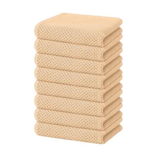 Homaxy 100% Cotton Waffle Weave Kitchen Dish Towels 8-Pack, Apricot | 13 x 28 Inches, Ultra Soft Absorbent Dish Towels