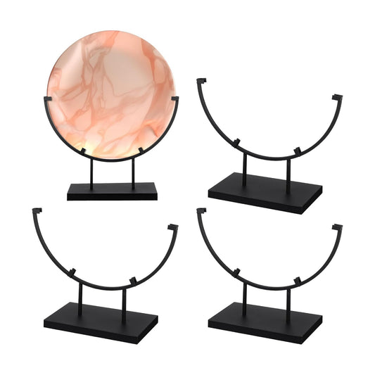 Round Metal Display Stands for Stained Glass Fused Glass Display Stands / Black / 8 Inch / Set of 4