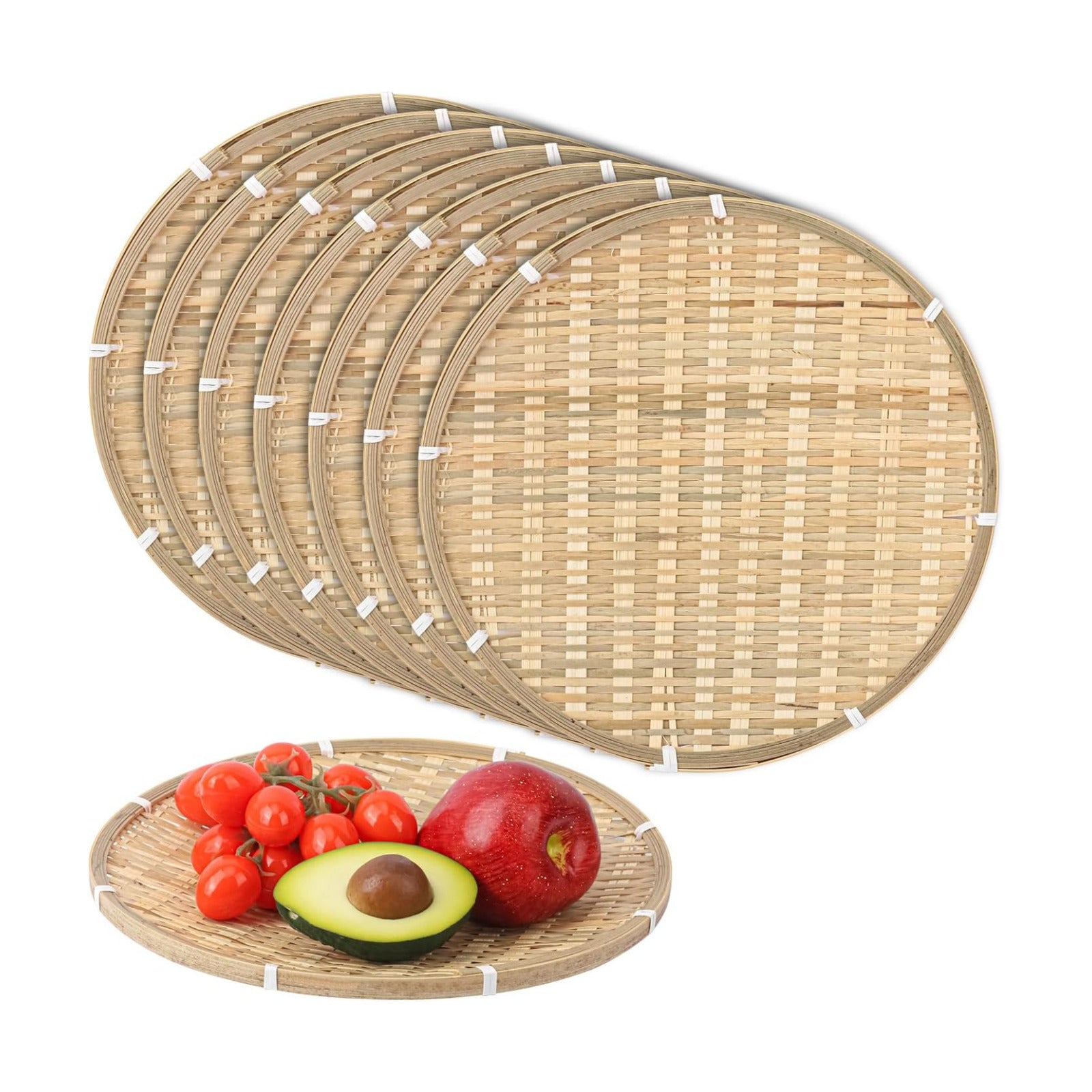 Round Wicker Baskets / 12 Inch / Set of 8