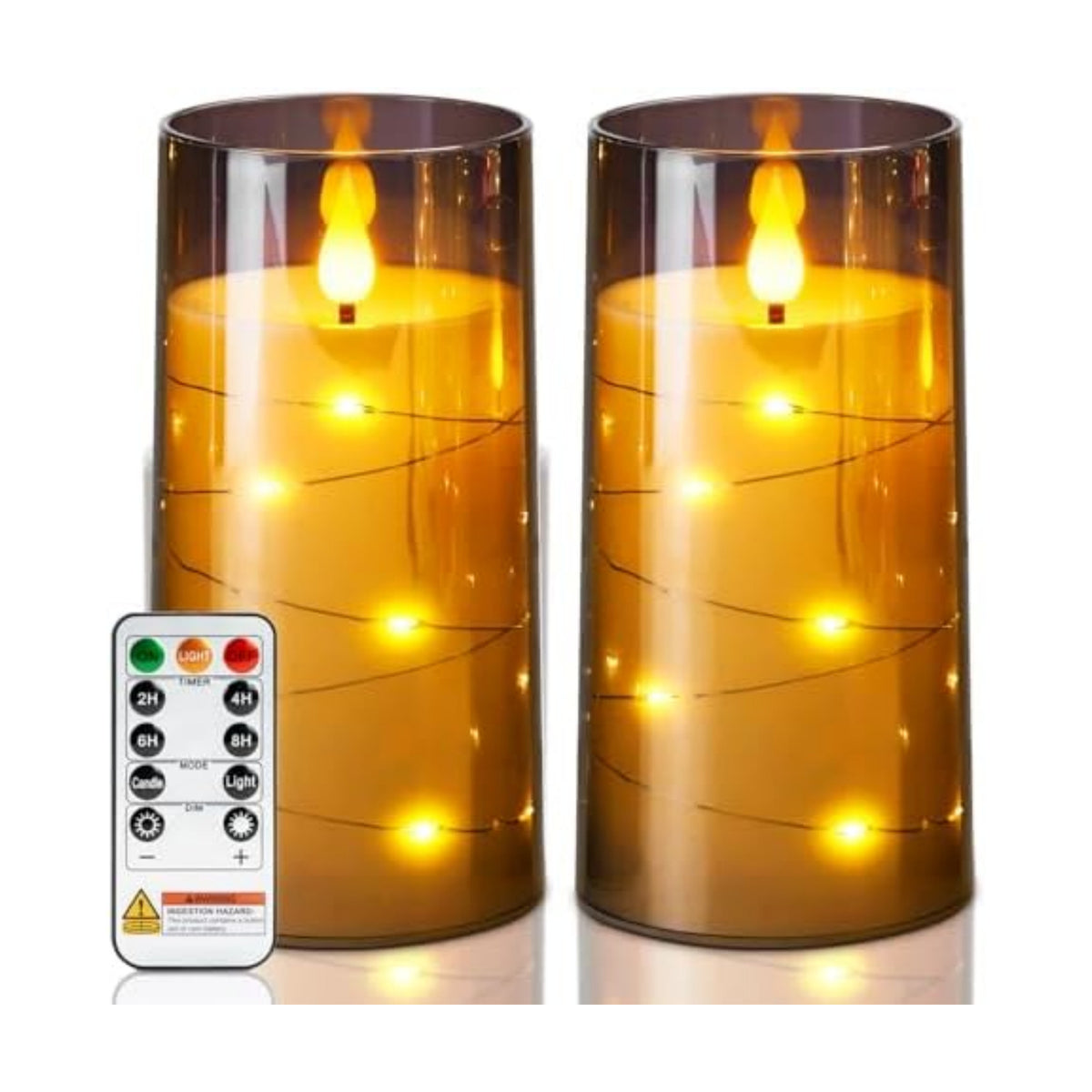Homemory 3"x6" Flameless Candles, Flickering LED Pillar Candles with Remote