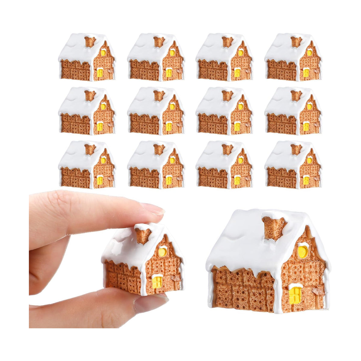 Realspring 12 Christmas Village Accessories Mini Gingerbread Kit Ornament
