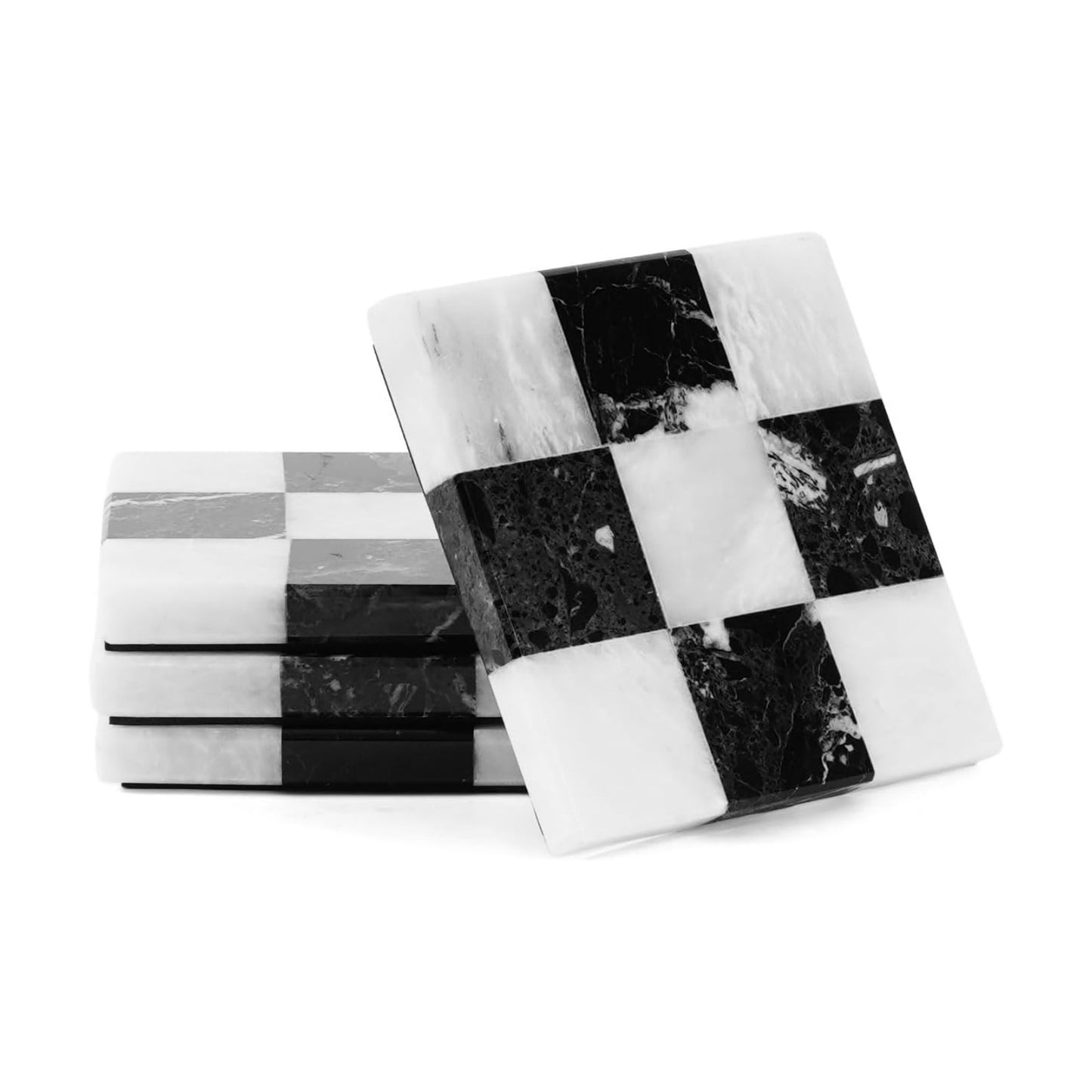Drink Coasters for Living / Zebra Black and White / 4 Inch / Set of 4