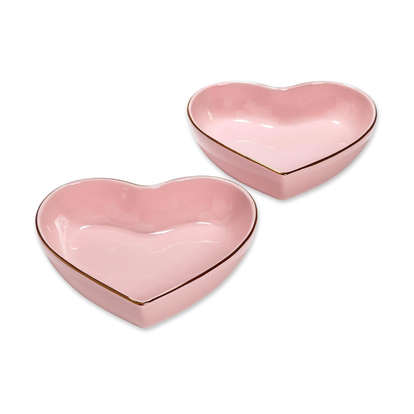 Ceramic Stoneware Serving Bowls for Entertaining / 2-piece Dish Set / Hearts