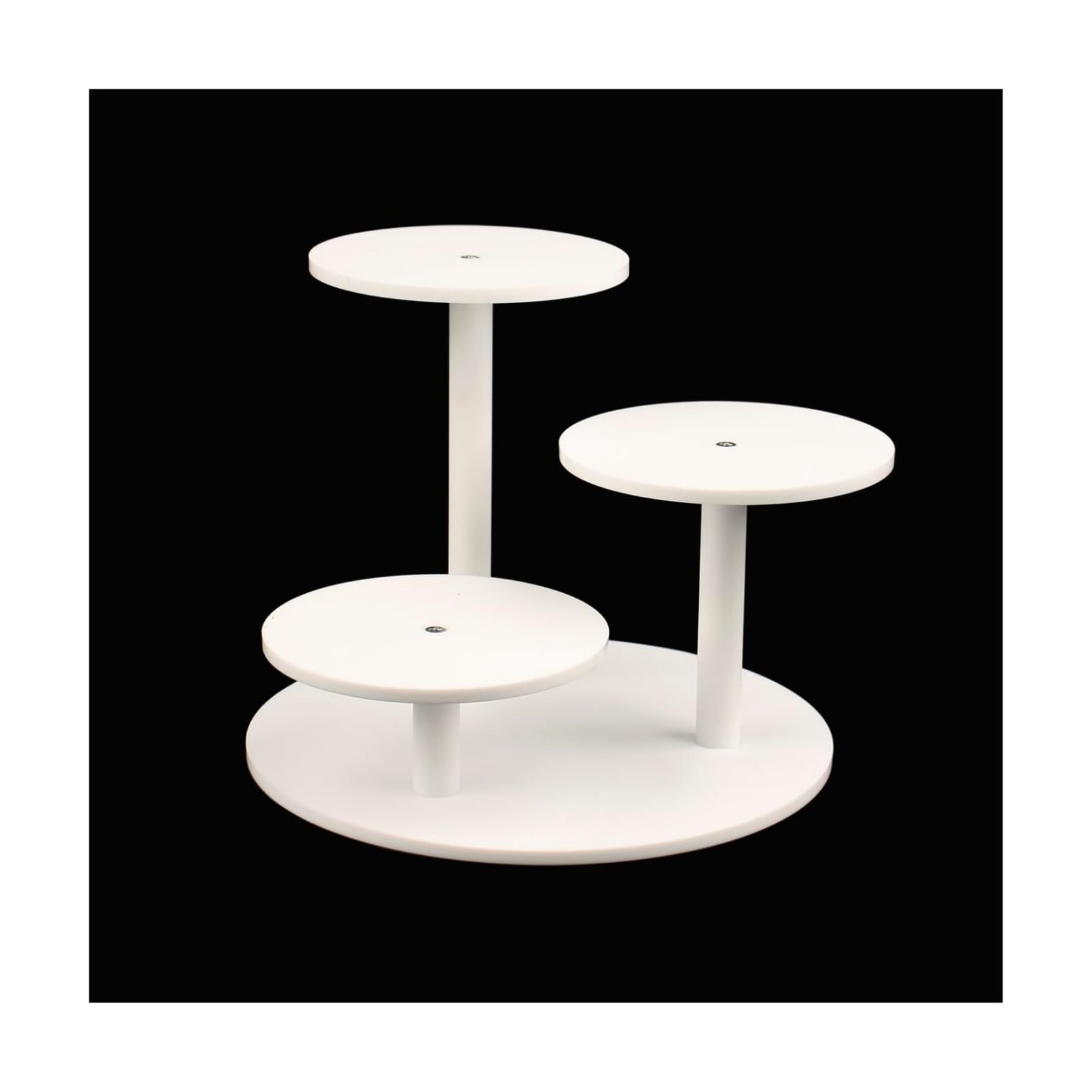 Risers for Display Frosted Acrylic Table Display Stand for Figure and Succulent Plants Small / White