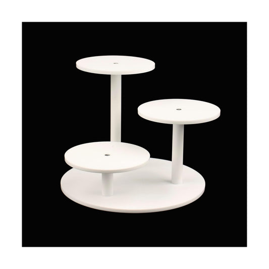 Risers for Display Frosted Acrylic Table Display Stand for Figure and Succulent Plants Small / White