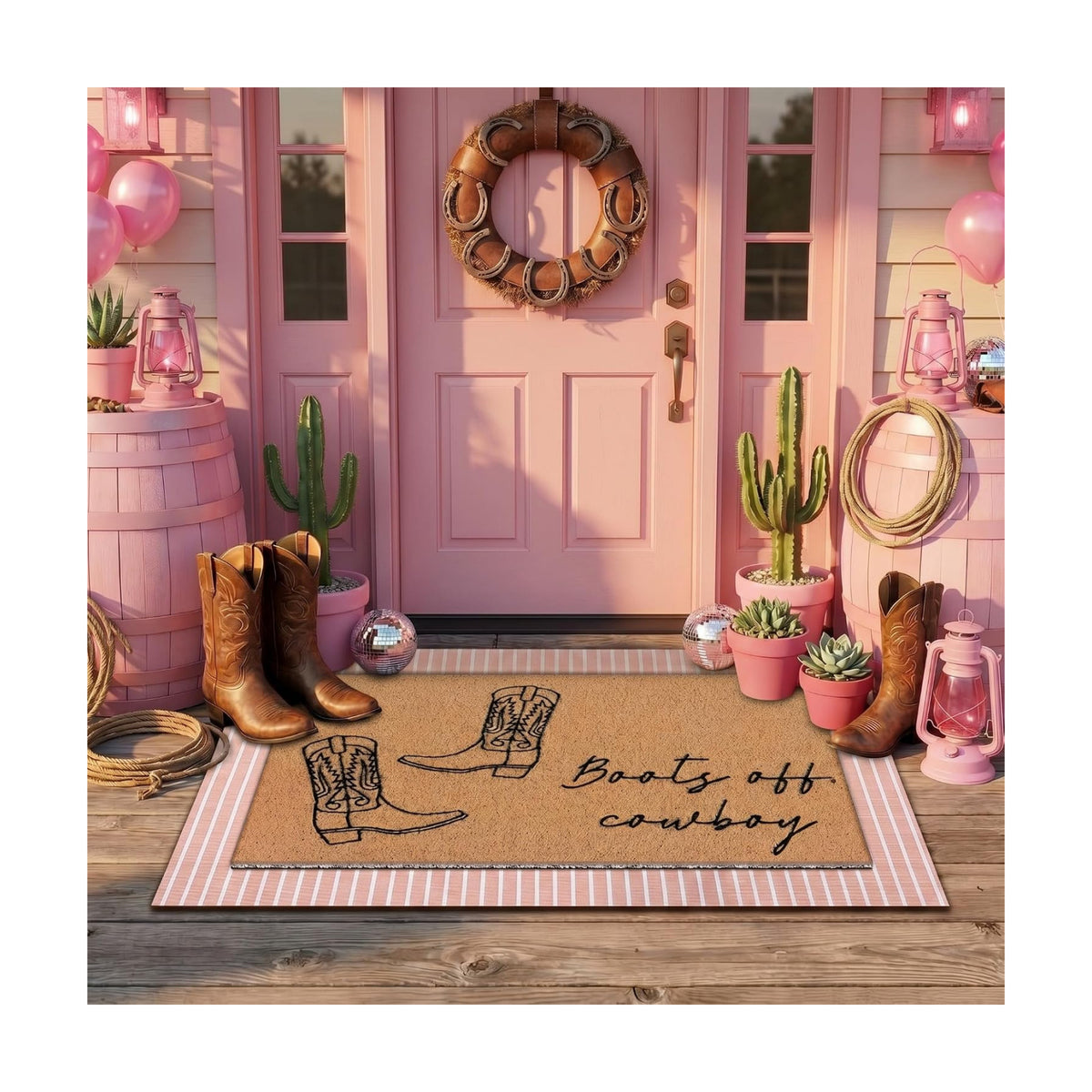 Tinideya 2 23.6 X 35.4 Inches Cowboy White Pink Brown