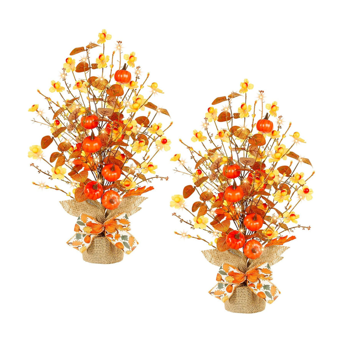 Joyhalo 2 Pack Lighted Christmas Tree Tabletop with LED Battery Operated