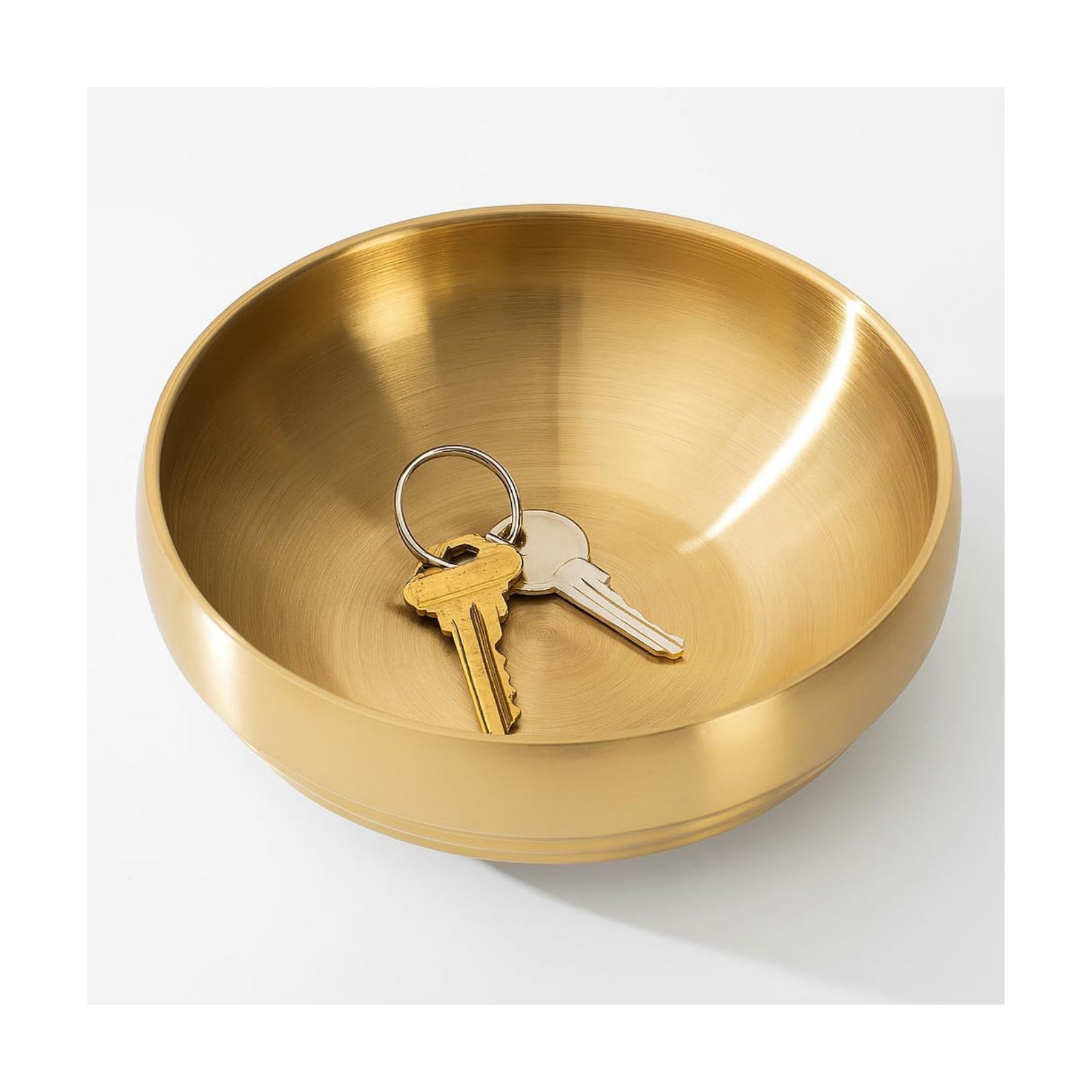 Brushed Surface Modern Fruit Purse Bowl / Gold / 7.4 Inch