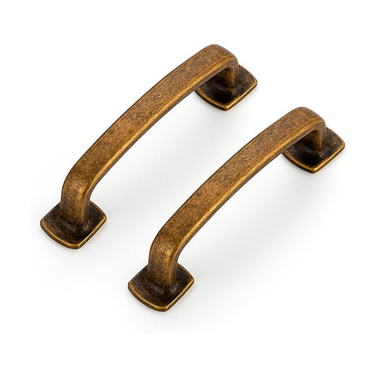 Cabinet Handles Arch Cabinet Pulls / 3" Hole Center / Antique Brass / 3 Inch / Set of 10
