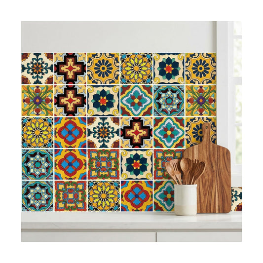 Self-Adhesive Waterproof Vinyl Backsplash Decals / 4 x 4 / Set of 30