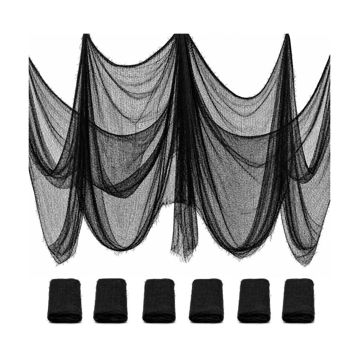 Riare 6pcs Halloween Creepy Cloths, Halloween Fabric Yard Outdoor Decor