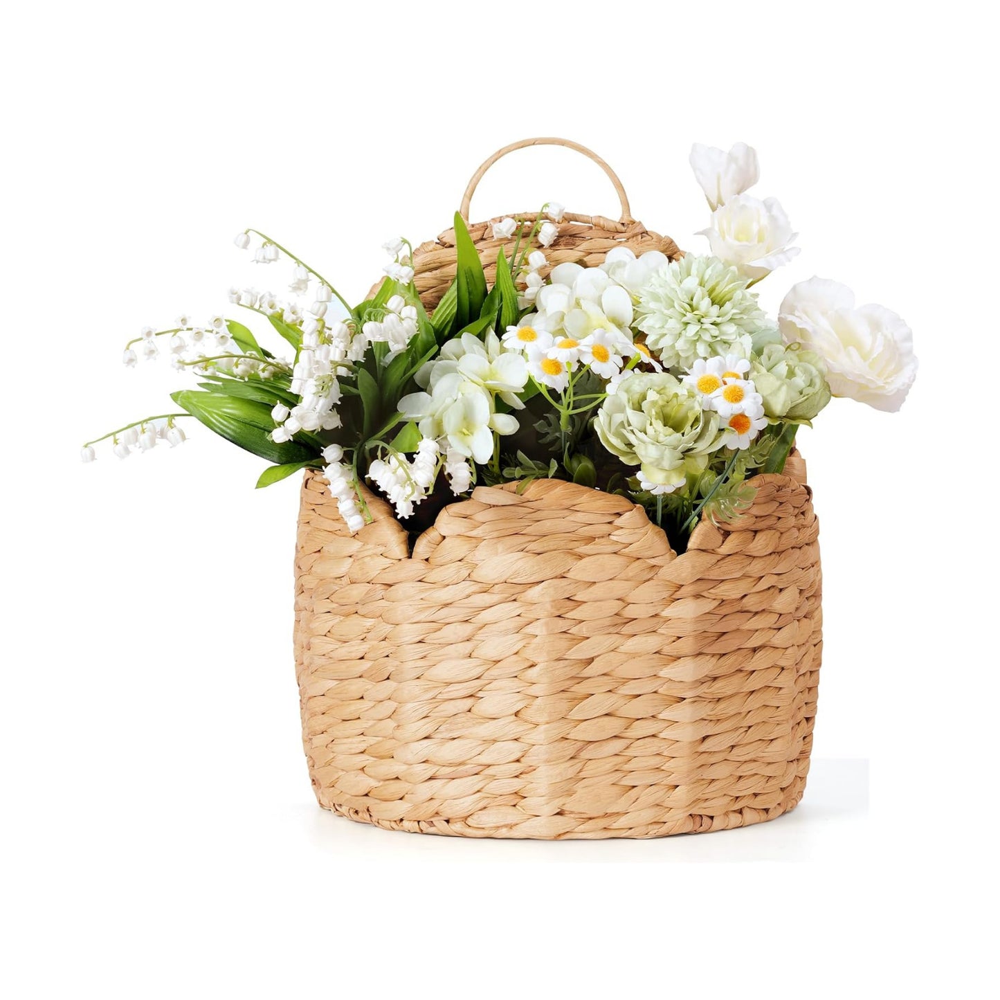 Door Basket Scalloped Hanging Storage Basket / Large