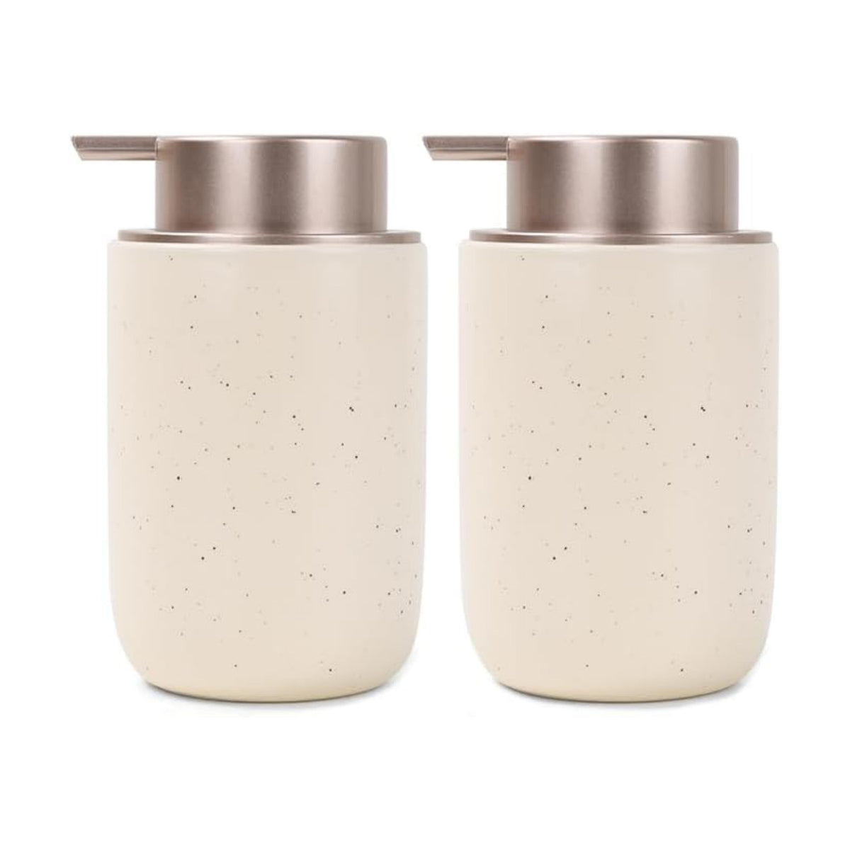 BosilunLife Apricot Soap Dispenser Set-2 Pack 12oz Ceramic Soap Dispenser | with Rust Proof Pump for Kitchen, Hand Soap