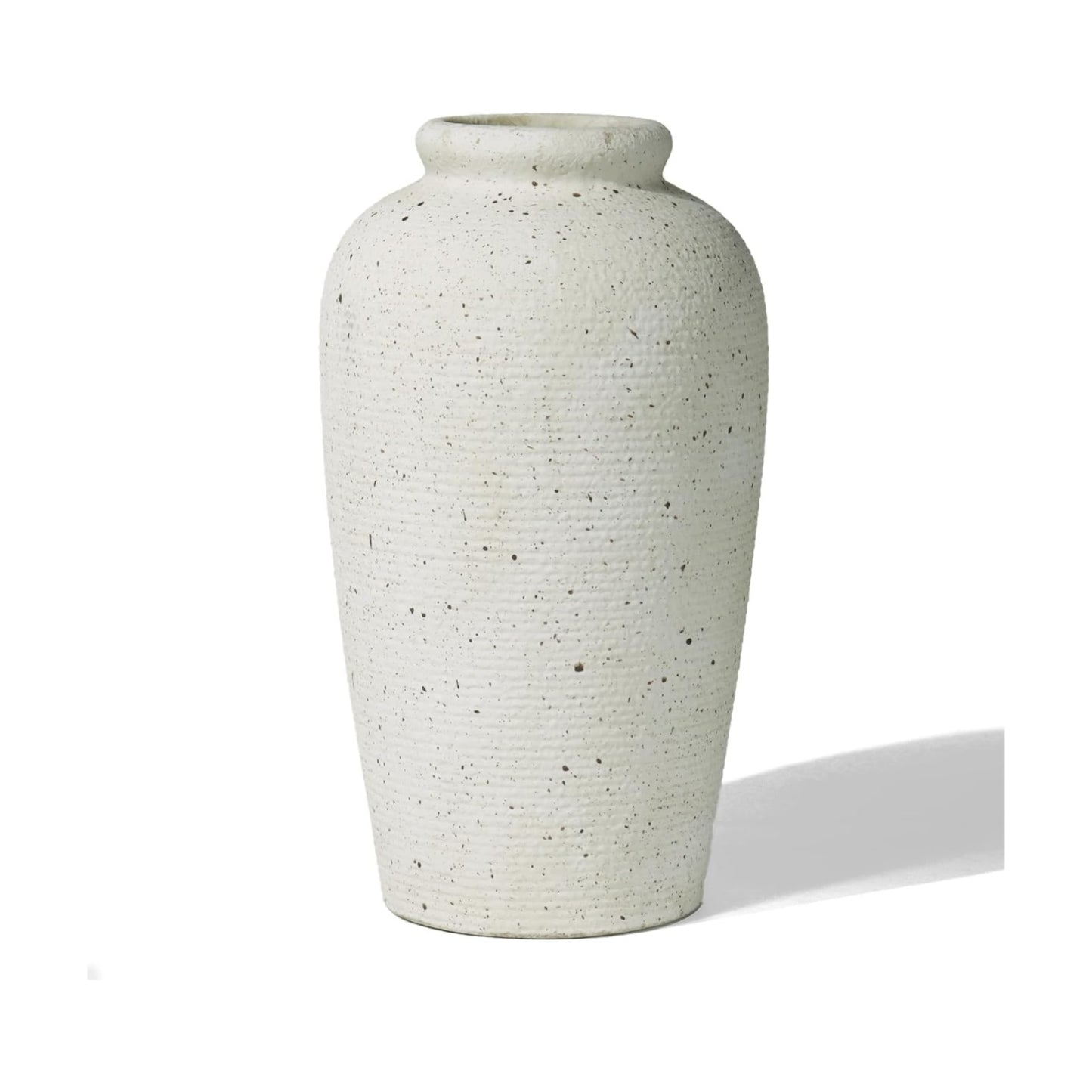 Large Ceramic Rustic Vase / Beige / 11 Inch