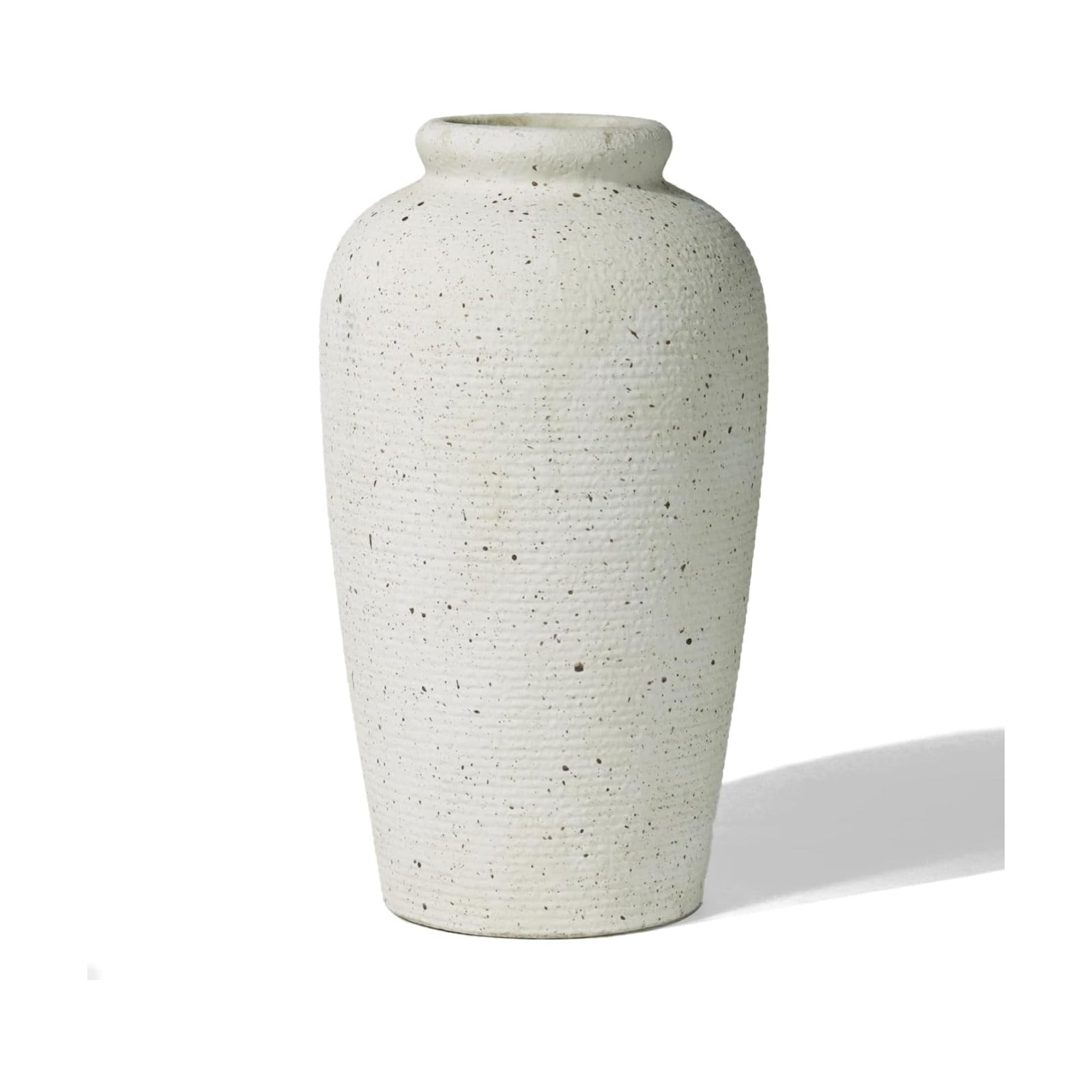 Large Ceramic Rustic Vase / Beige / 11 Inch