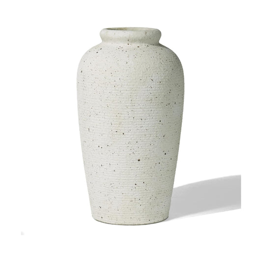 Large Ceramic Rustic Vase / Beige / 11 Inch