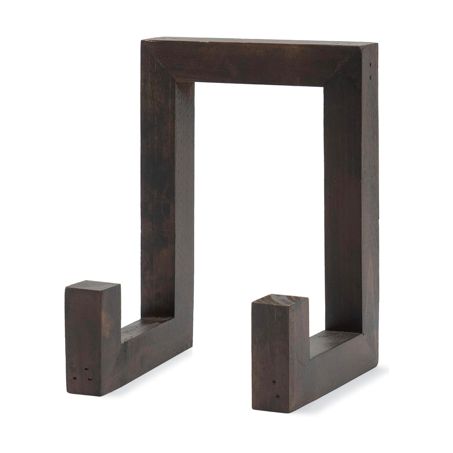 8" Tall Decorative Farmhouse Wooden Display Plate Stand and Art Holder Easel / Dark Brown