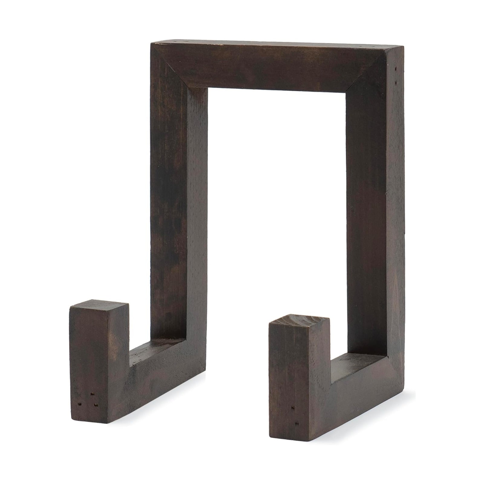 8" Tall Decorative Farmhouse Wooden Display Plate Stand and Art Holder Easel / Dark Brown