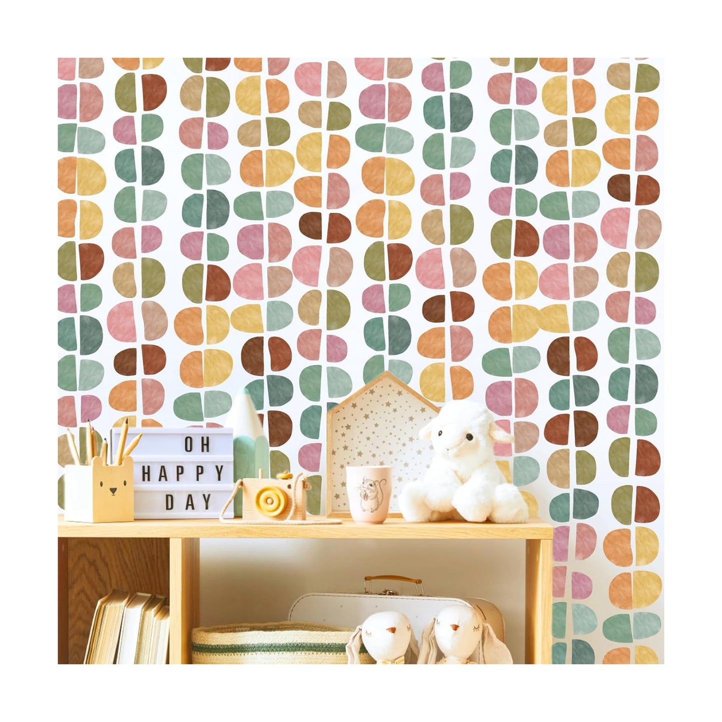 Boho Wall Decals Geometric Modern Wall Stickers Colorful Abstract Pattern Stickers Irregular / Arch