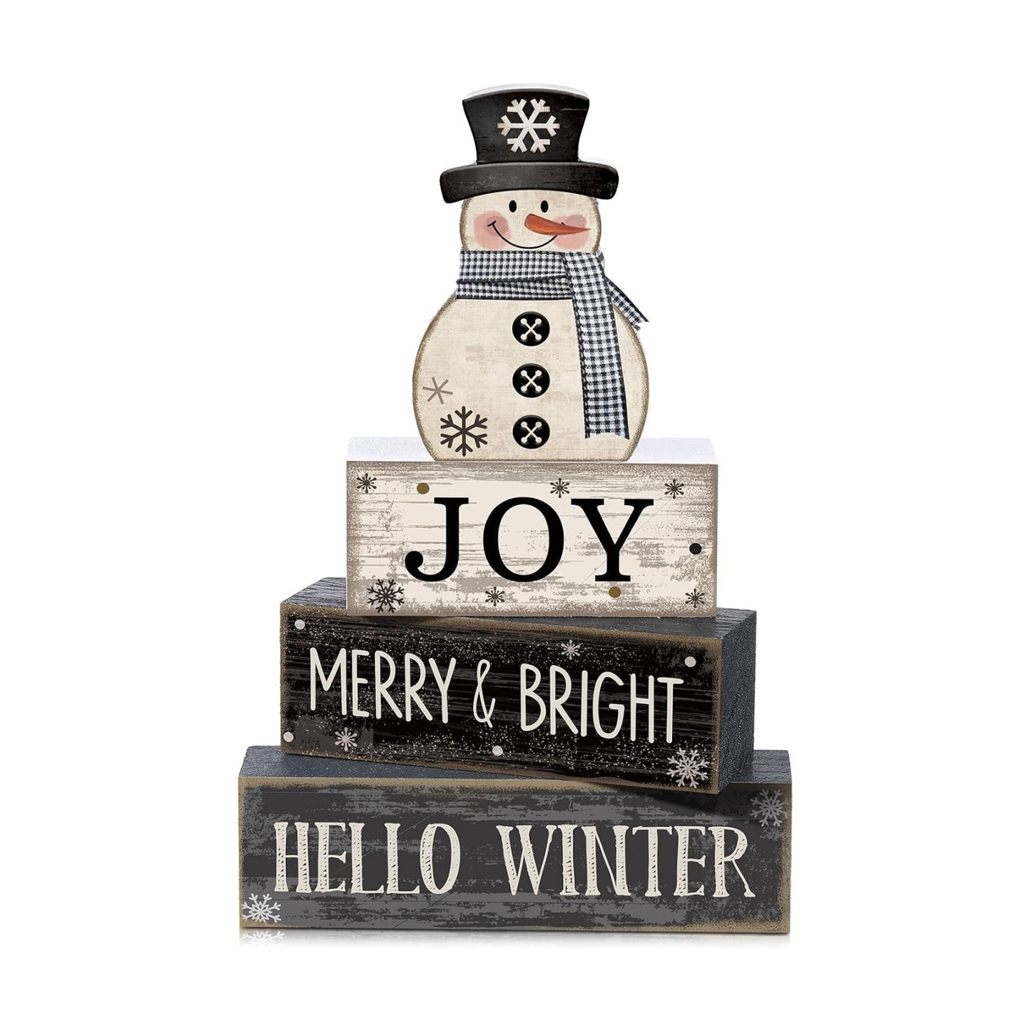 Lineshading 4 Pcs Wooden Fall Block Signs Tiered Tray Decor Farmhouse