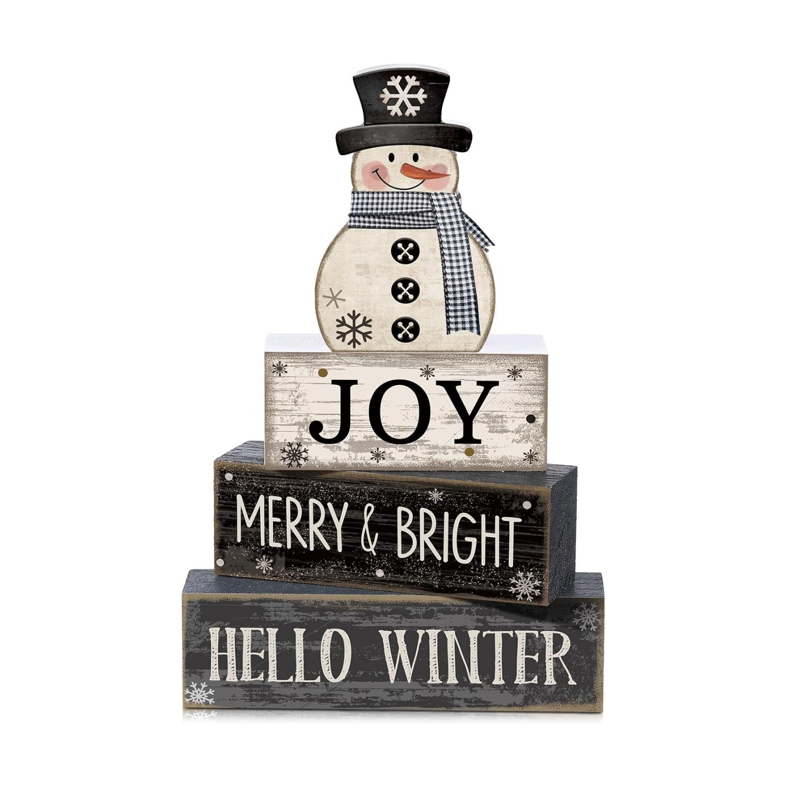 Lineshading 4 Pcs Wooden Fall Block Signs Tiered Tray Decor Farmhouse