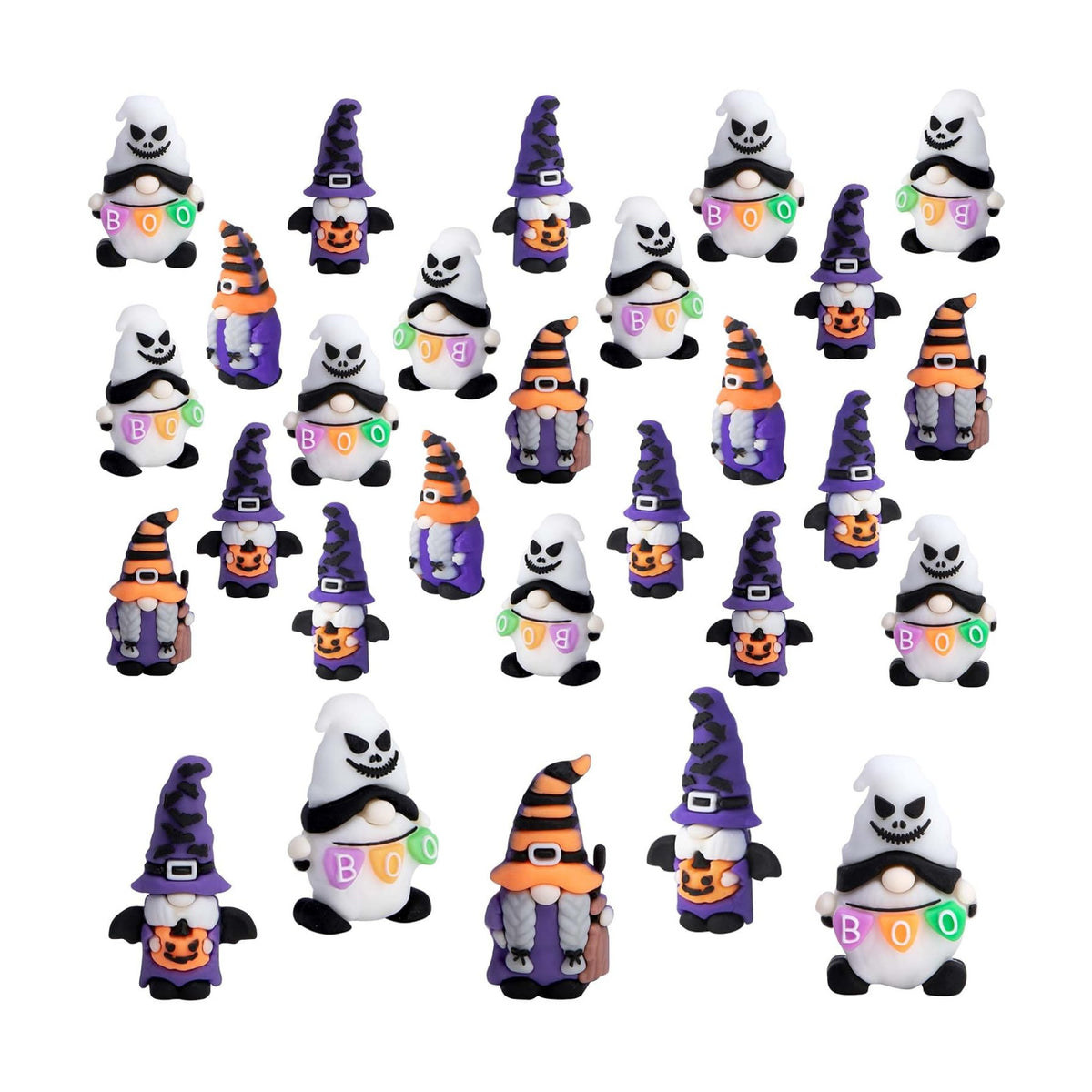 30 Pcs Halloween Mini Gnome Figurines, Miniature Gnomes Table Decoration
